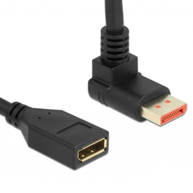 Delock DisplayPort forlængerkabel, 90 vinklet stik til tilslutning - Delock