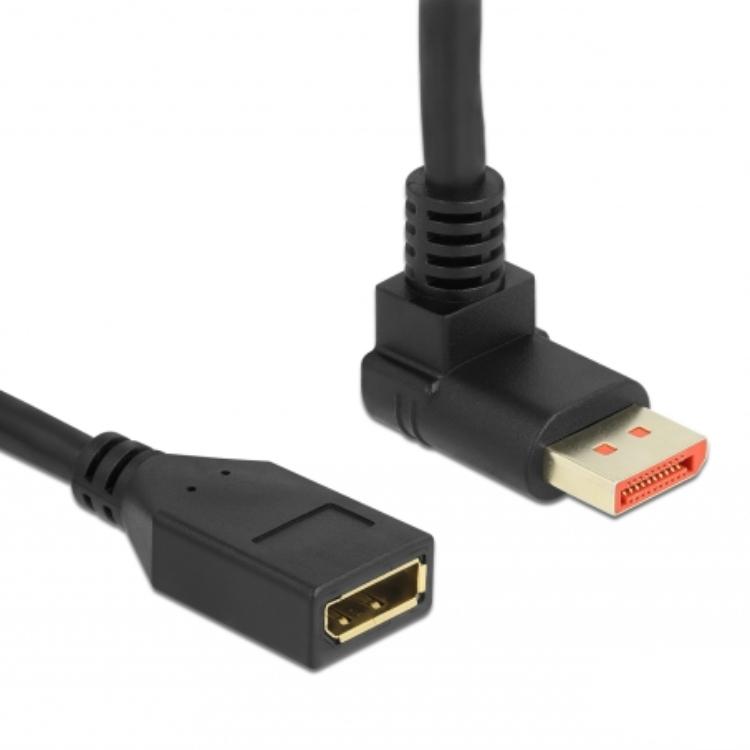 Delock DisplayPort forlængerkabel, 90 vinklet stik til tilslutning - Delock
