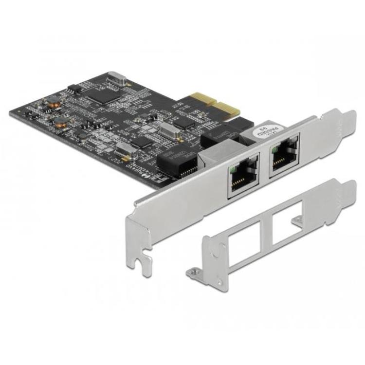 Delock PCI Express x2-kort med 2 x RJ45 2,5 Gigabit LAN RTL8125 - Delock