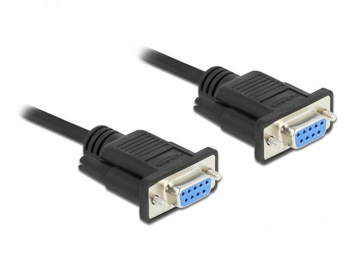 Delock seriell kabel RS-232 D-Sub 9 stik til stik nullmodem med smal - Delock