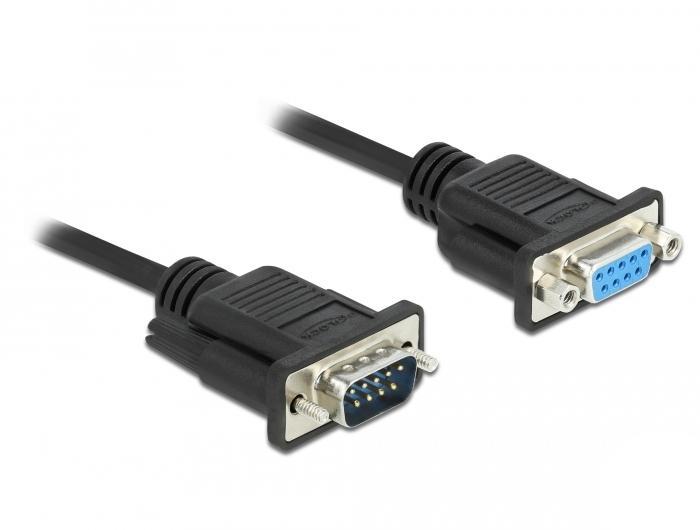 Delock seriell kabel RS-232 D-Sub 9 stik til stik nullmodem med smal - Delock