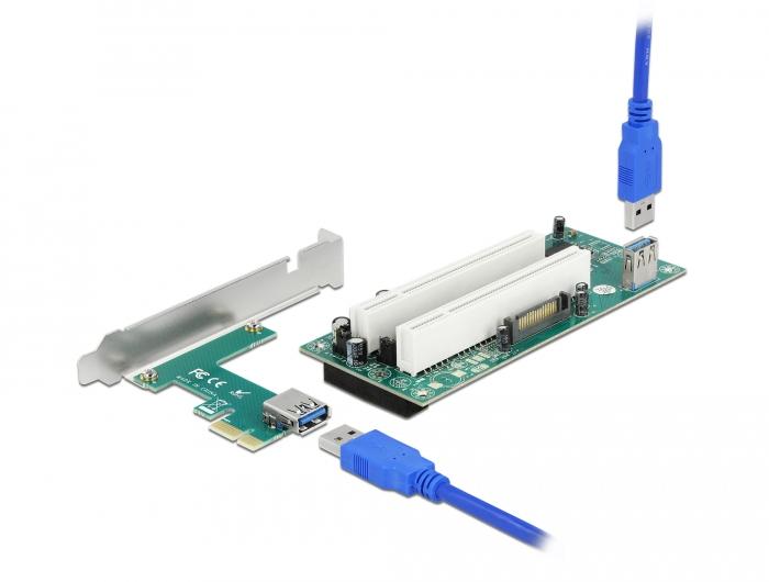Delock PCIe x1 til 2x PCI 60cm - Delock