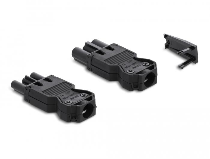 Delock 3-pin skrue, sort 1 sæt
