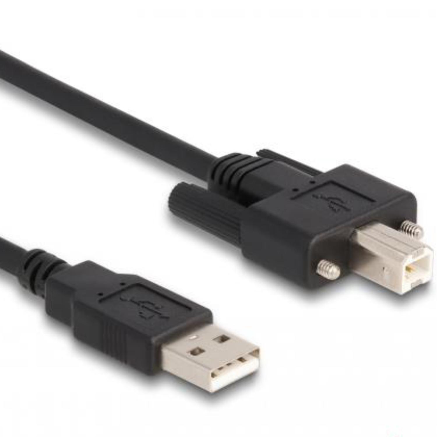 Delock Kabel USB 2.0 Type-A Stik til Type-B Stik med skruer 1 m - Delock