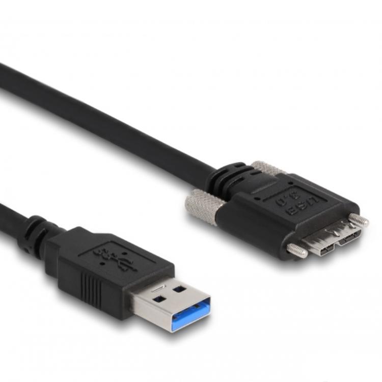 Delock-kabel USB 3.0 Type-A stik til Type Micro-B stik med skruer 2 - Delock