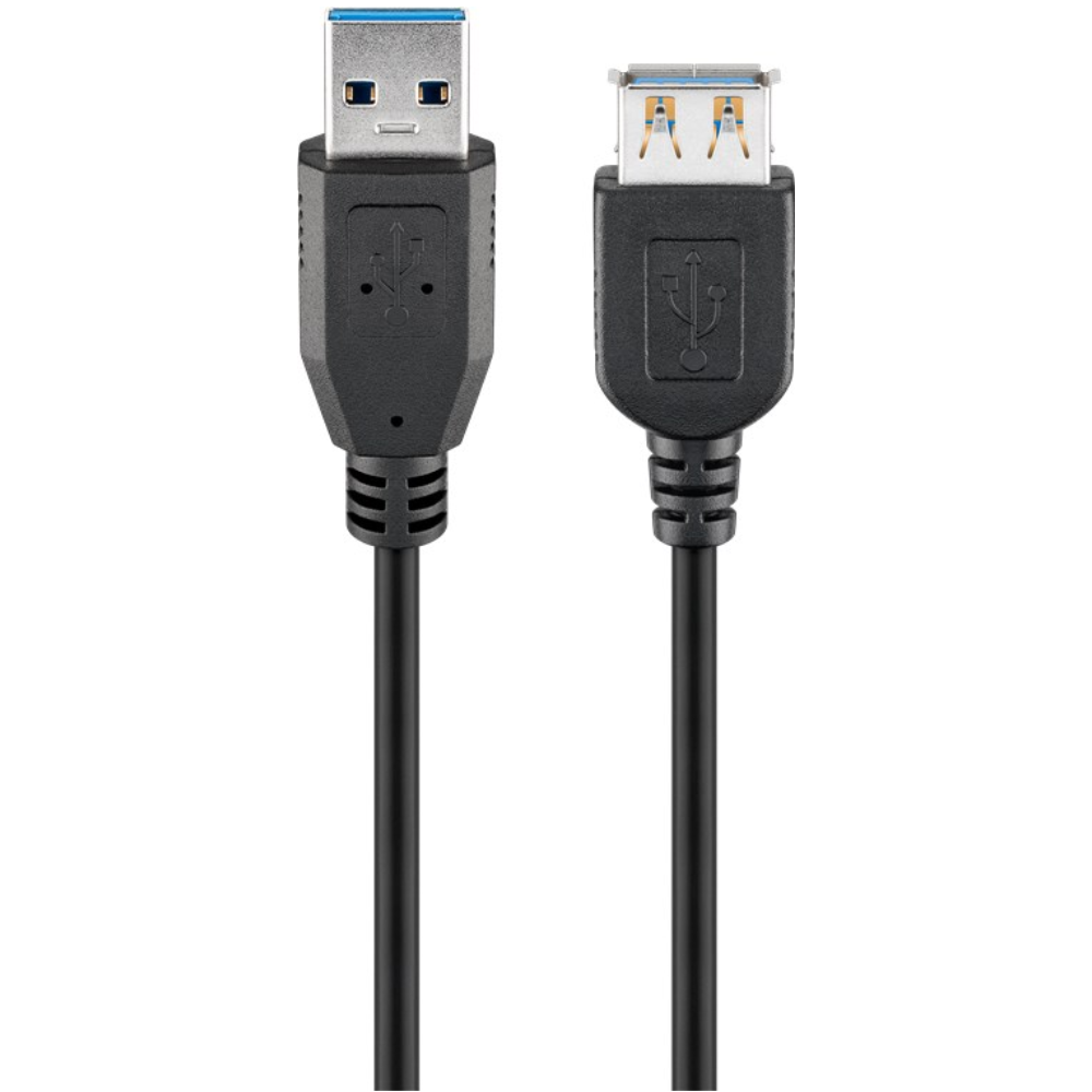 USB 3.0 SuperSpeed forlængerkabel, sort