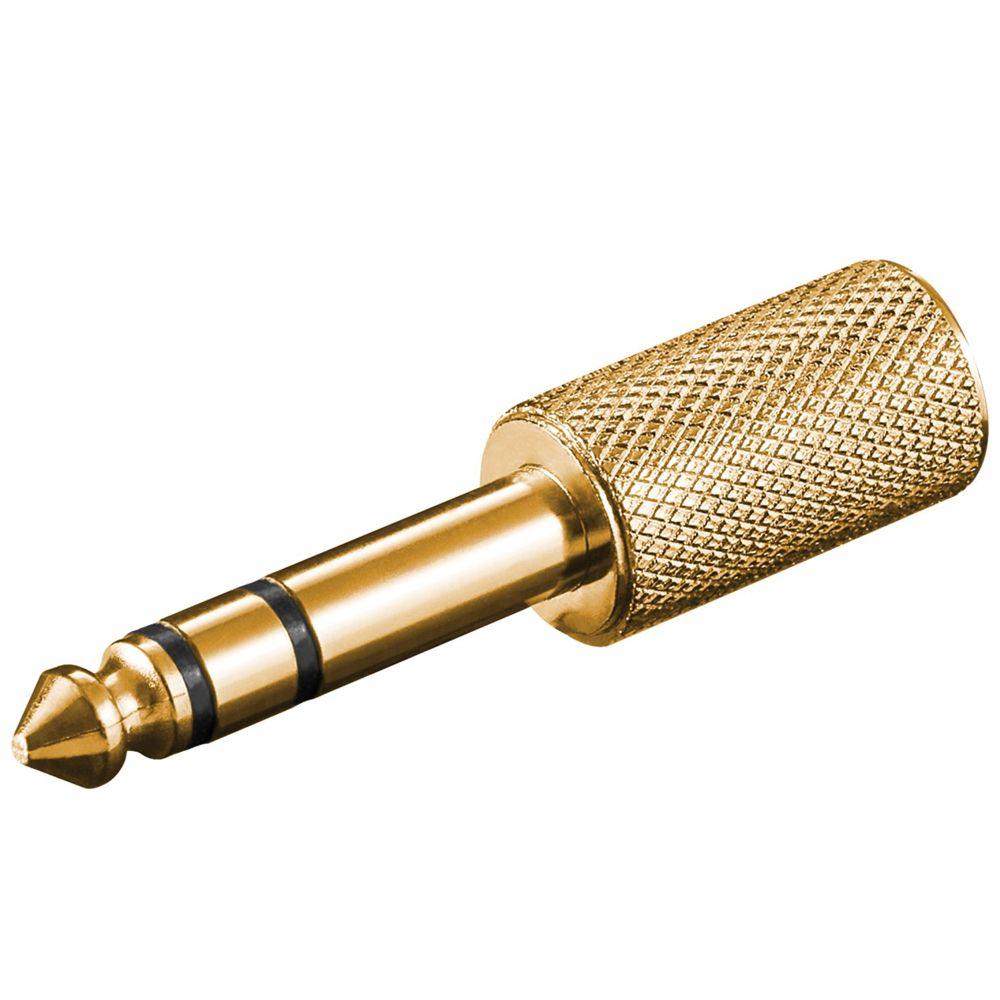 Hovedtelefonadapter, AUX-jack 6,35 mm til 3,5 mm, guld finish