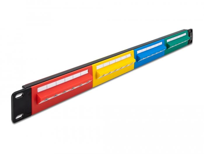 Delock 19″ Patchpanel 24 Port Cat.5e 1 HE farvet - Delock