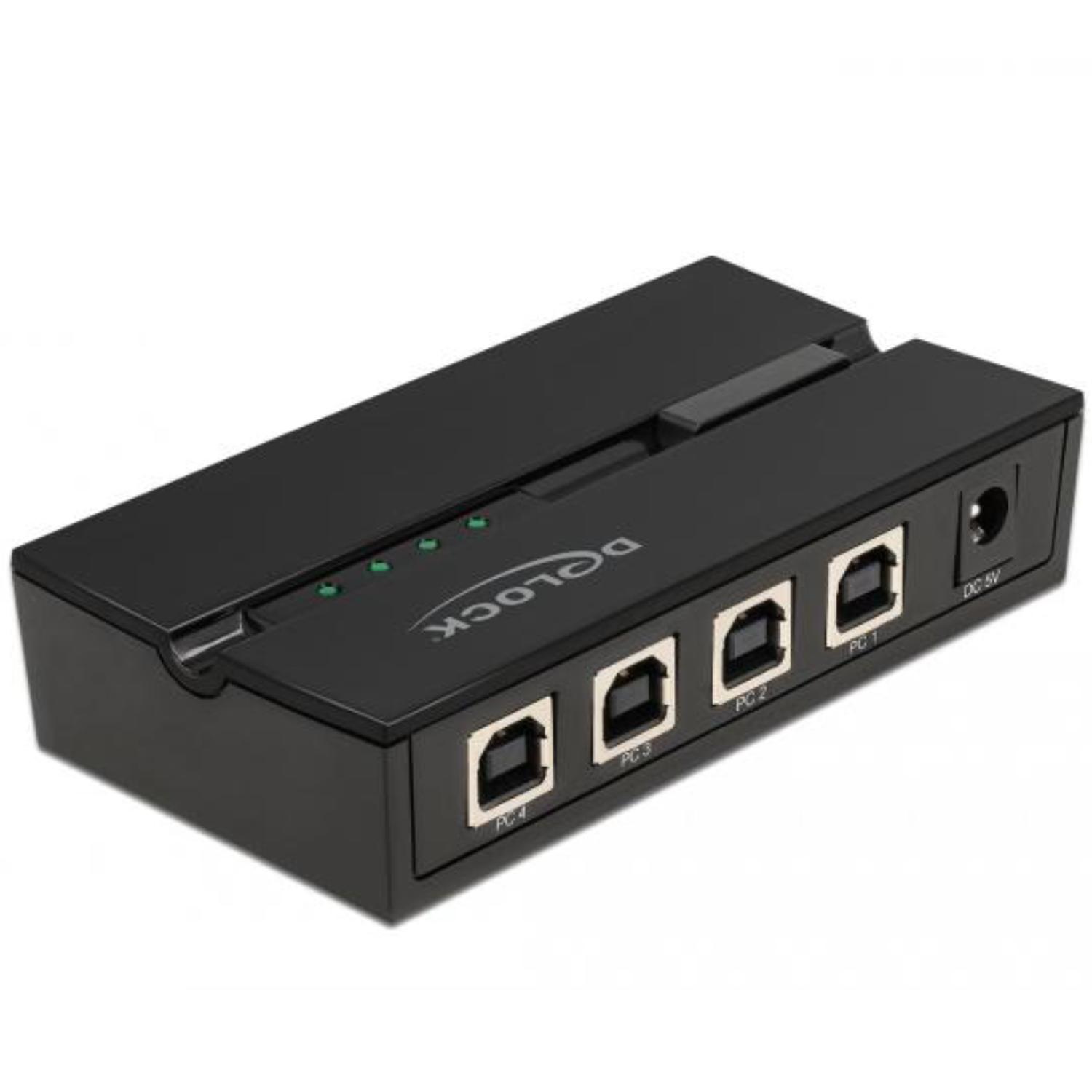 Delock USB 2.0 Switch til 4 pc'er på 4 enheder - Delock