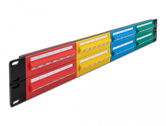 Delock 19″ Patchpanel 48 port Cat.5e 2 HE farvet - Delock