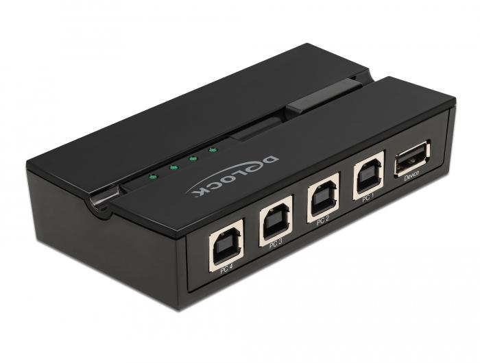 Delock USB 2.0 Switch til 4 pc'er på 1 enhed - Delock