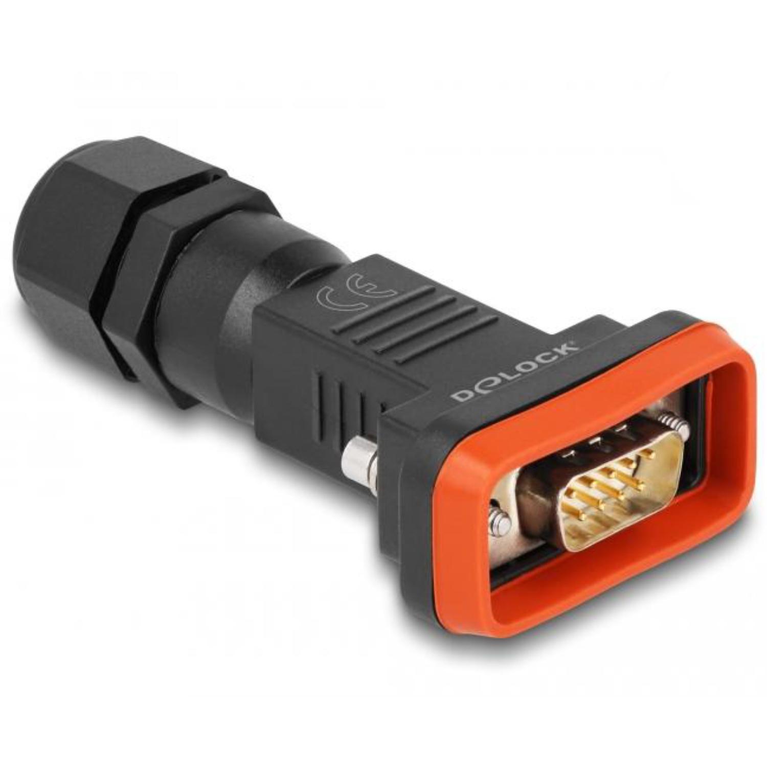 Delock D-Sub 9-polet stik med hus IP67 vandtæt - Delock