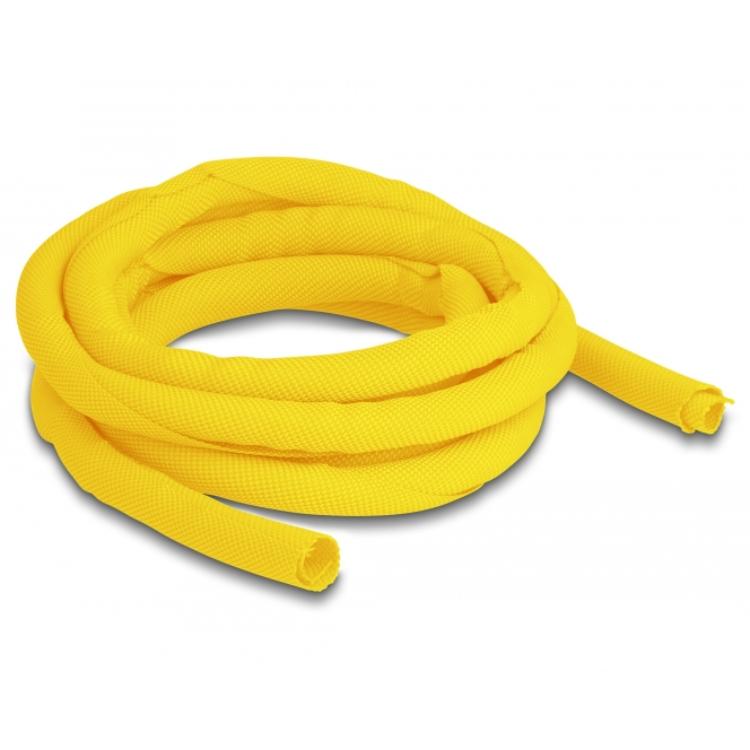 Delock vævet slange, selvlukkende, 2 m, 10 mm, gul