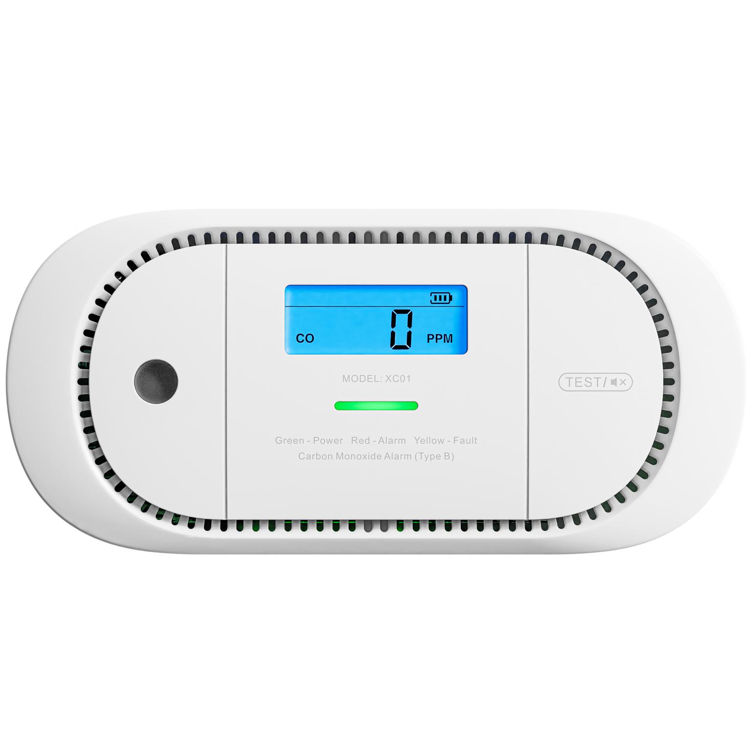 X-Sense XC01 kuliltealarm elektro-kemisk 10 års batteri LCD EN 50291