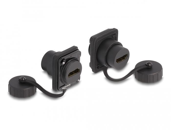 Delock D-Type-modul HDMI-A-stik til HDMI-A-stik med afdækningshætte IP67 - Delock