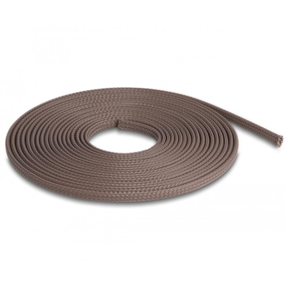 Delock flettet slange, kna. sikker, 5 m x 6 mm, brun - Delock