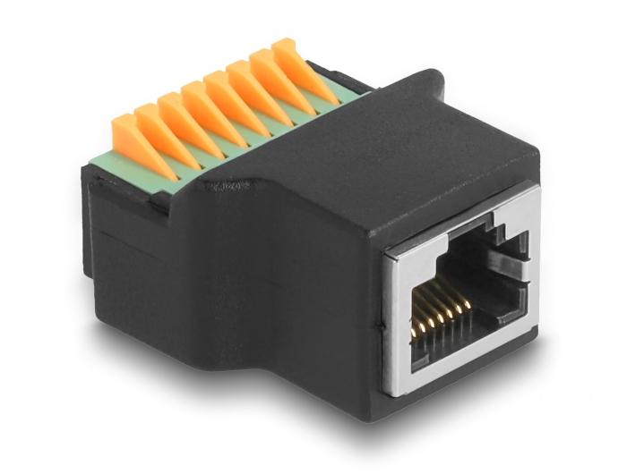 Delock RJ45 stik til terminalblok med trykknap adapter