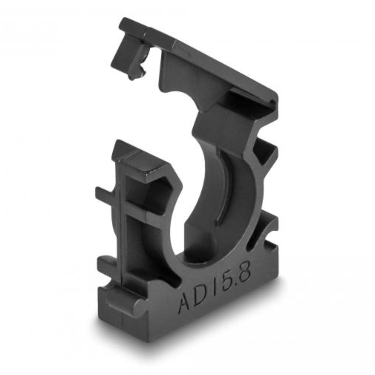 Delock Kabelslangeskrone med låseclips 15,8 mm 8 stk. sort - Delock