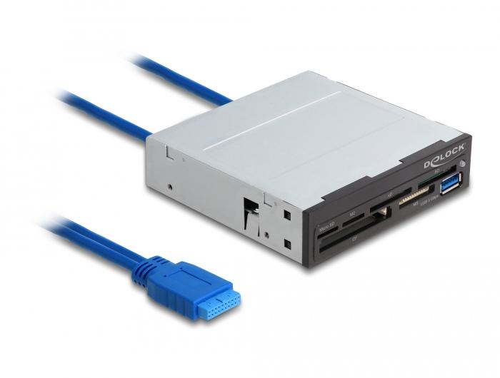 Delock 3.5″ SuperSpeed USB kortlæser 6 slots + 1 x USB type-A stik - Delock