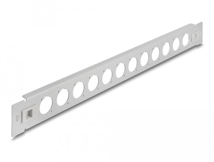 Delock 19″ D-Type Patchpanel 12-port værktøjsfrit grå - Delock