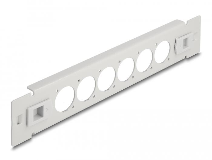 Delock 10″ D-Type Patchpanel 6 Port værktøjsfrit grå - Delock