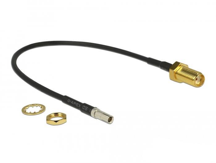 Delock Antennekabel SMA-stik til installation > TS-9 stik RG-174 20 cm sort - Delock