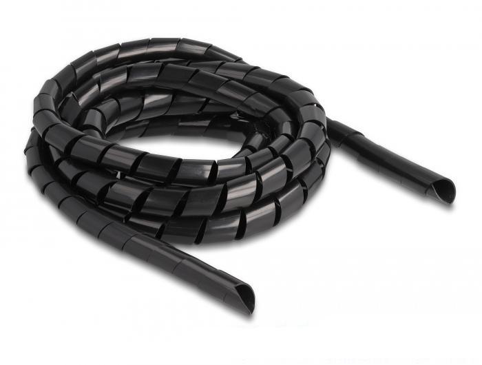 Delock fleksibel spiralslange 2 m x 14 mm sort - Delock