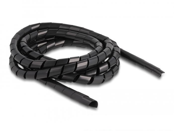 Delock fleksibel spiralslange 2 m x 12 mm sort - Delock