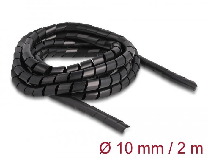 Delock Spiralslange fleksibel 2 m x 10 mm sort - Delock