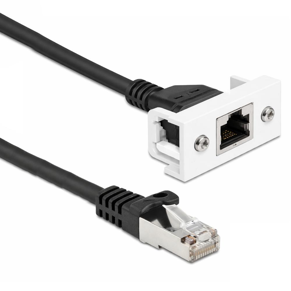 Delock S/FTP RJ45 forlängerkabel, Easy 45 modul, 25 cm - Delock