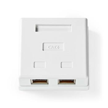 Netværksvægboks Overflademontering 2 port(er) S/FTP CAT6 Lige Stikdåse - Nedis
