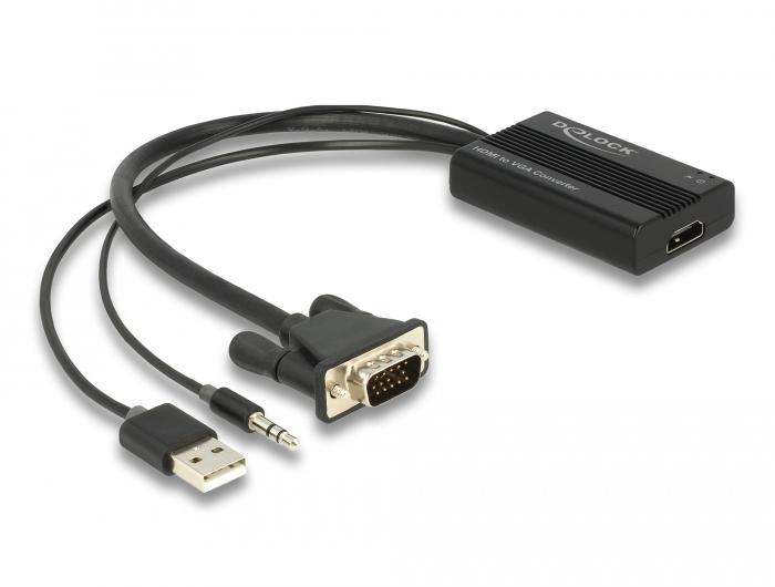 Delock HDMI til VGA adapter med lyd 25 cm - Delock