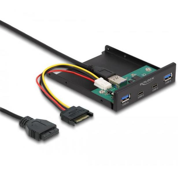 Delock hub: 2x USB Type-C™ + 2x USB Type-A. USB header.