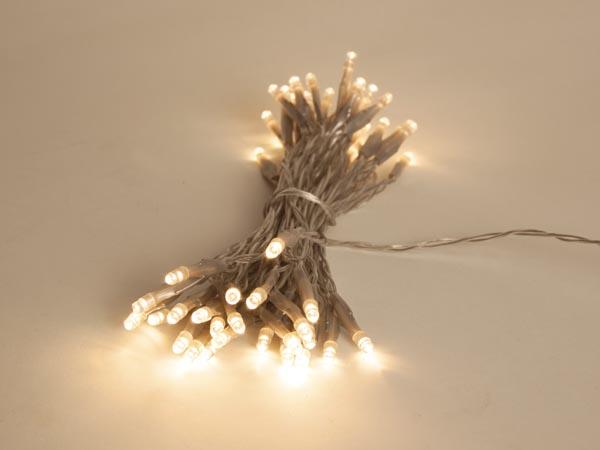 Showlight - 5 m - 40 varm hvide lamper - transparent kabel - dobbelt stik - Light creations