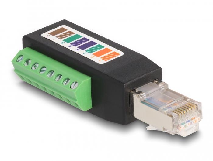 Delock RJ45 Stik Cat.5e til Terminalblok Adapter 90 vinklet - Delock