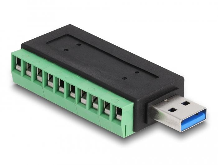 Delock USB 3.2 Gen 1 Type-A-stik til klemmeblokadapter - Delock