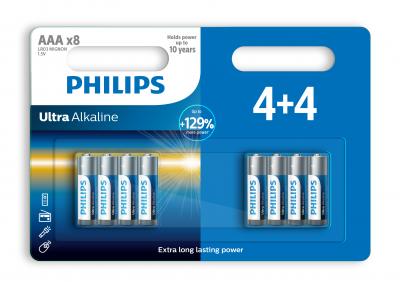 Philips Ultra Alkaline AAA/LR03 Blister 4+4 - Philips
