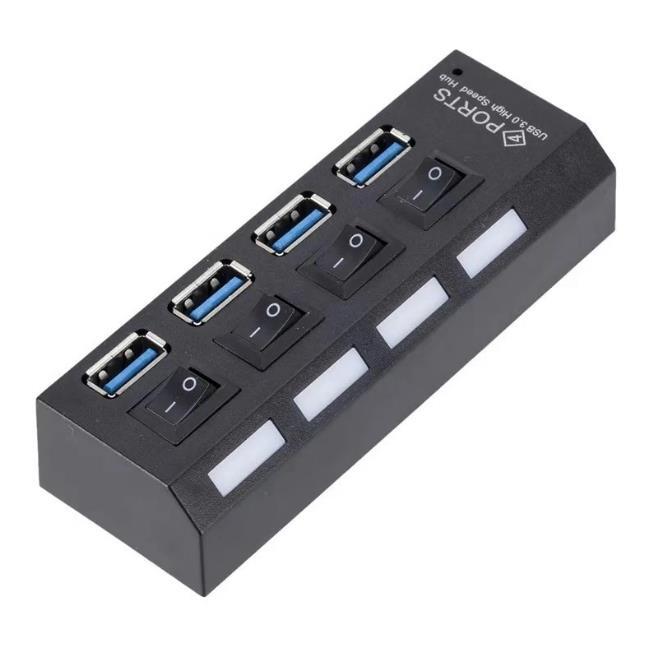 USB hub med 4 USB A-porte og Micro USB B-værtstilslutning