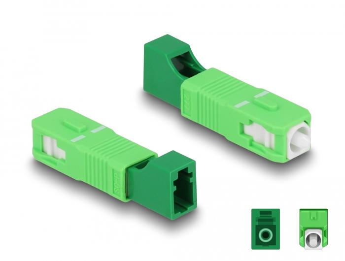 Delock LWL Hybridkobling SC Simplex stik til LC Simplex stik grøn