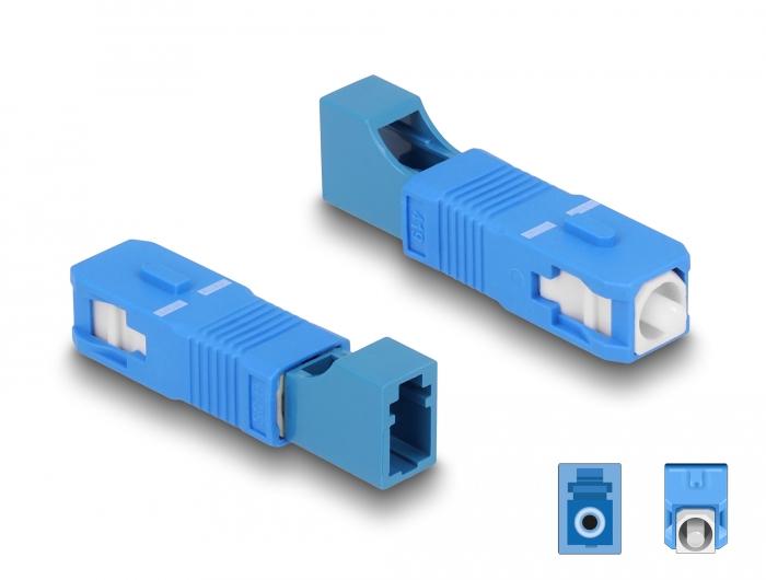 Fiber Hybridkobling SC Simplex Stik til LC Simplex Stikkontakt blå