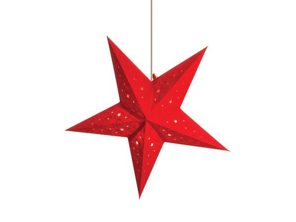 Paperstar - hængende - rød - 45 cm - 230 V - E14 lampe medfølger ikke - Light Creations