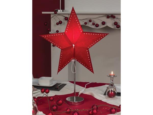 Paperstar - stående - rød - 45 cm - 230 V - E14 lampe medfølger ikke - Light Creations