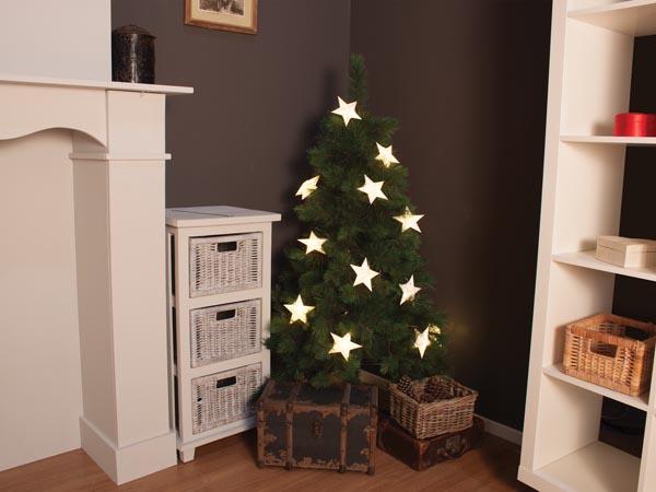 Paperstar - Girlande - hvid - 10 m - 15 stjerner - 4,5 V - Light Creations