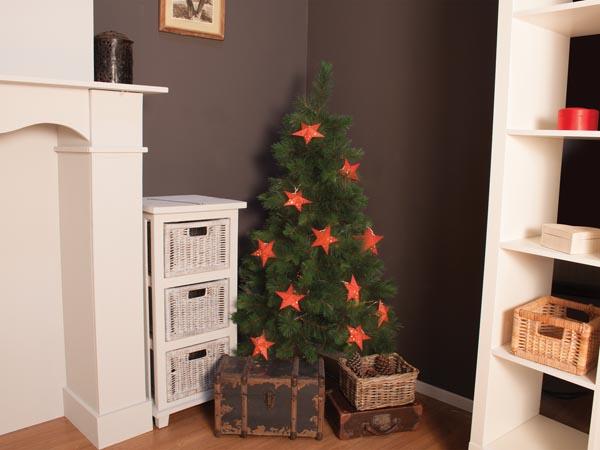 Paperstar - Girland - rød - 10 m - 15 stjerner - 4,5 V - light-creations