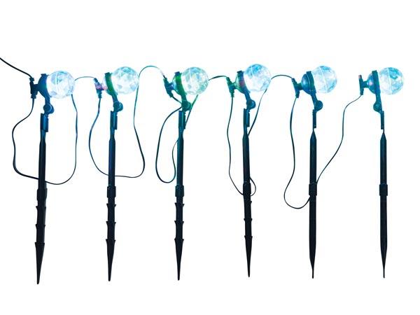 Spejlkugle LED-lys - 2,5 m - 6 RGB lamper - sort kabel - 24V - Light Creations