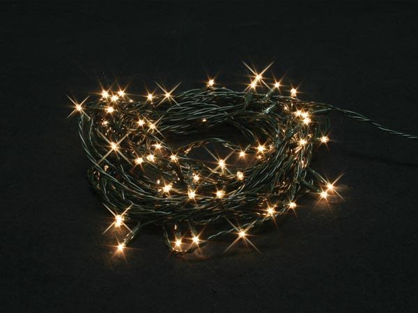 Burstlight LED - 20 m - 220 hvide lamper (44 blinkende) - grøn kabel - 24 V - Light Creations