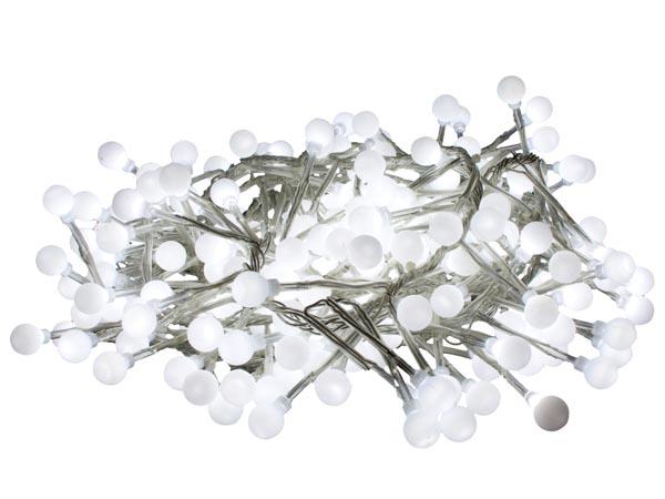 Clusterlight LED - 3,2 m - 256 hvide kugler - transparent kabel - 24 V - Light Creations