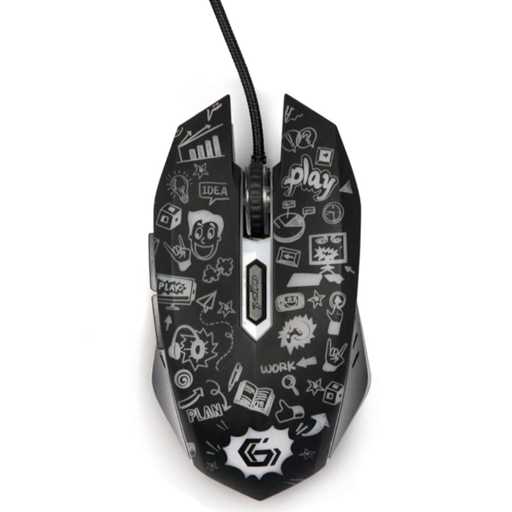 6-knapset optisk LED-mus, sort - GMB Gaming