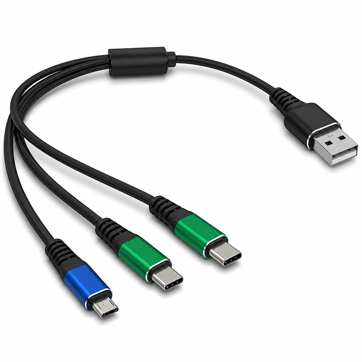 Delock USB A til Micro USB / 2x USB Type-C™ 30 cm