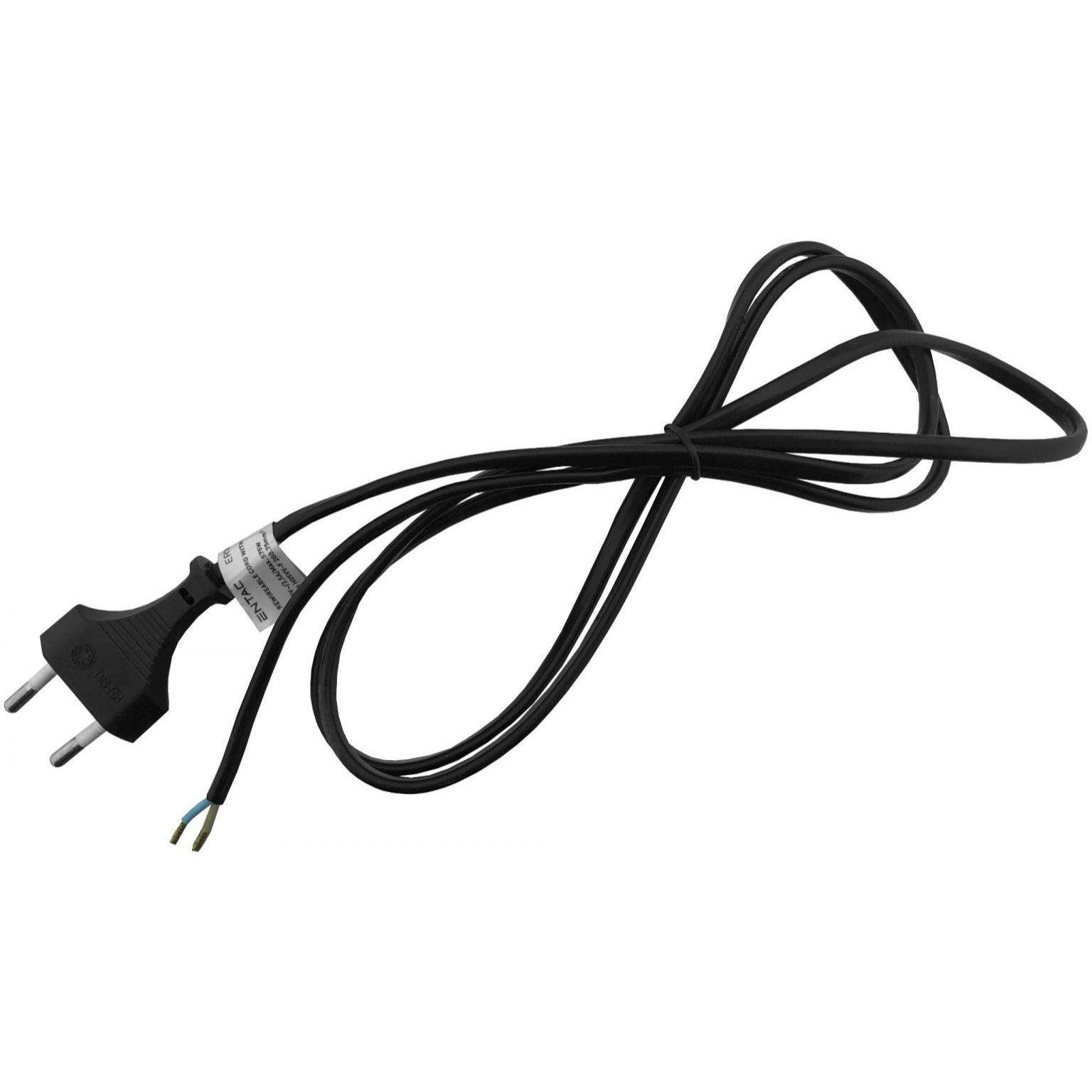 Entac Ombygningledning 2G0.75 1,5m med stik Sort